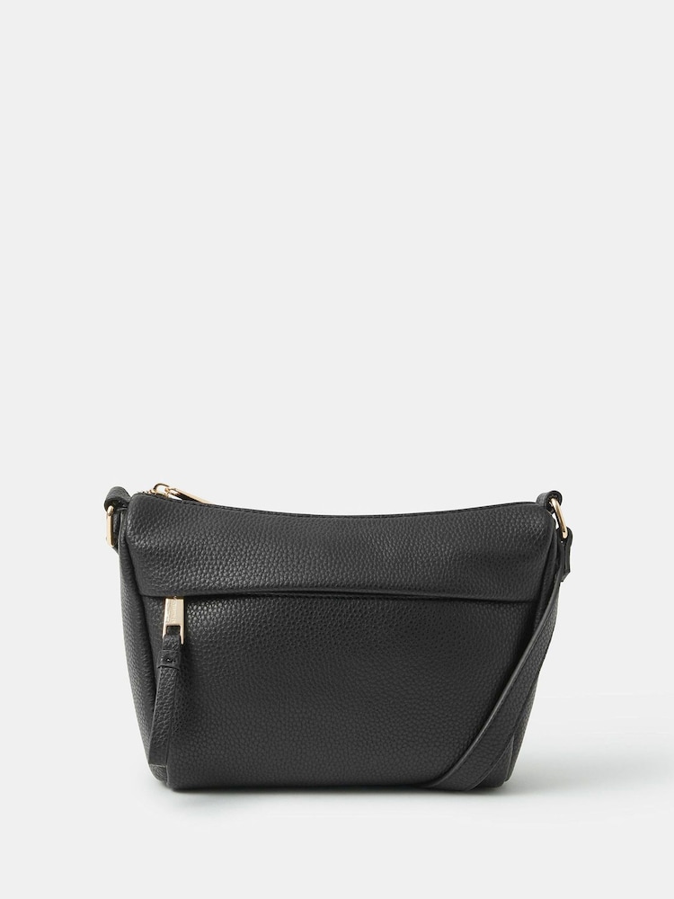 Accessorize Black Zip Front Cross-Body Bag - Image 1 of 2