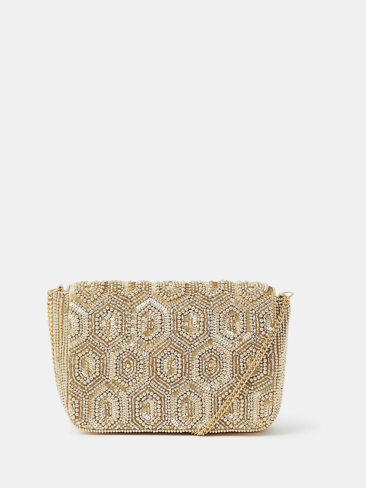 Accessorize Embellished Fold Over Clutch Bag - Imagen 1 de 2