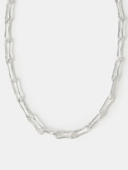 Accessorize Silver Tone Sterling Chunky Molten Link Necklace - Image 1 of 2