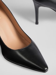 LK Bennett Black Floret New Leather Pointed Courts - Image 4 of 4