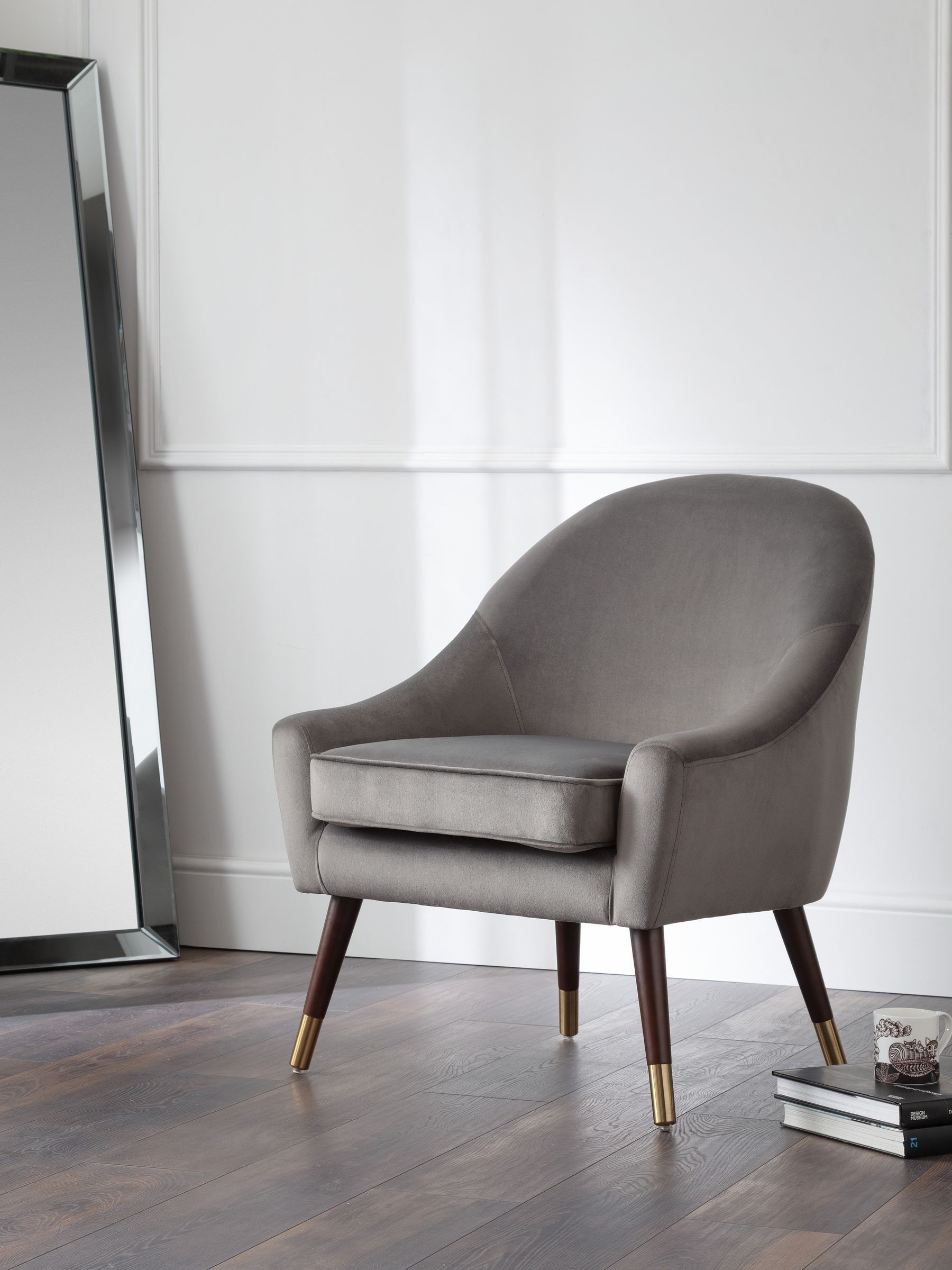 Julian Bowen Elliot Grey Velvet Armchair - Image 5