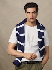 Weiß - Hackett Classic Fit Blue Heritage Graphic Print T-Shirt - Bild 1 von 6