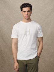Weiß - Hackett Classic Fit Blue Heritage Graphic Print T-Shirt - Bild 3 von 6
