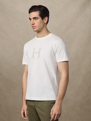 Weiß - Hackett Classic Fit Blue Heritage Graphic Print T-Shirt - Bild 4 von 6