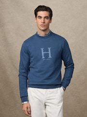 Hackett Blue Heritage Logo Crew Neck Sweater - Image 3 of 6