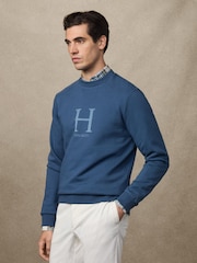 Hackett Blue Heritage Logo Crew Neck Sweater - Image 4 of 6