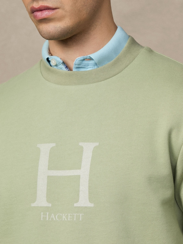 Hackett Blue Heritage Logo Crew Neck Sweater - Image 6 of 6