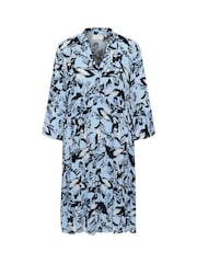 Kaffe Blue KAhera Amber Printed Knee Length Dress - Image 5 of 6