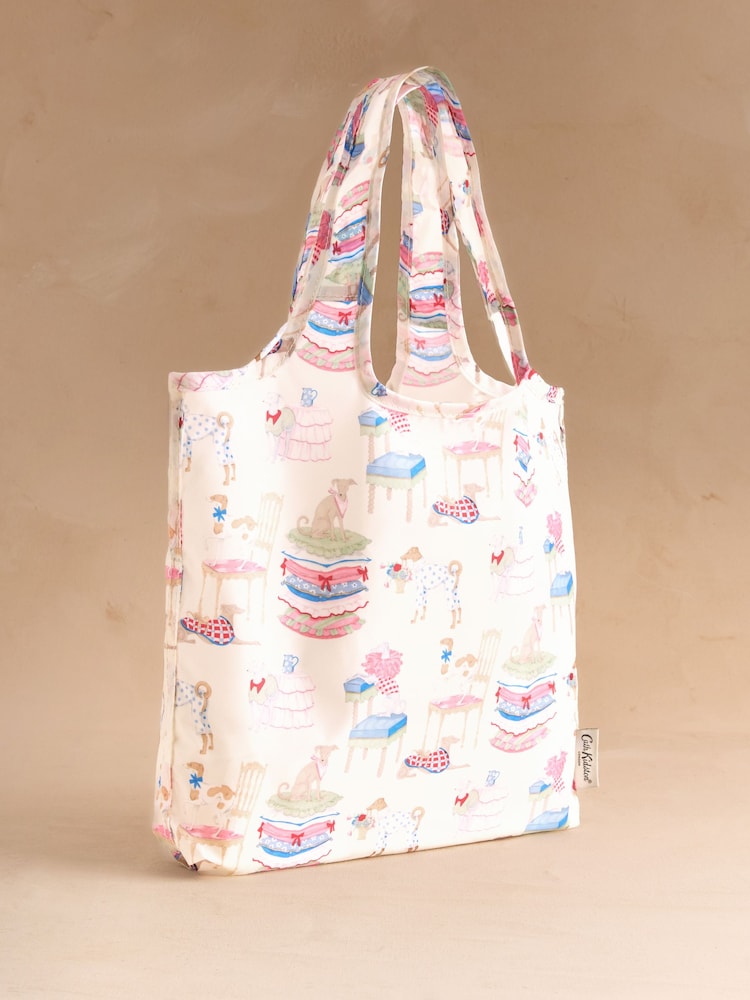 Cath Kidston Pink Dogs Print Mini Foldaway Shopper Bag - Image 1 of 3
