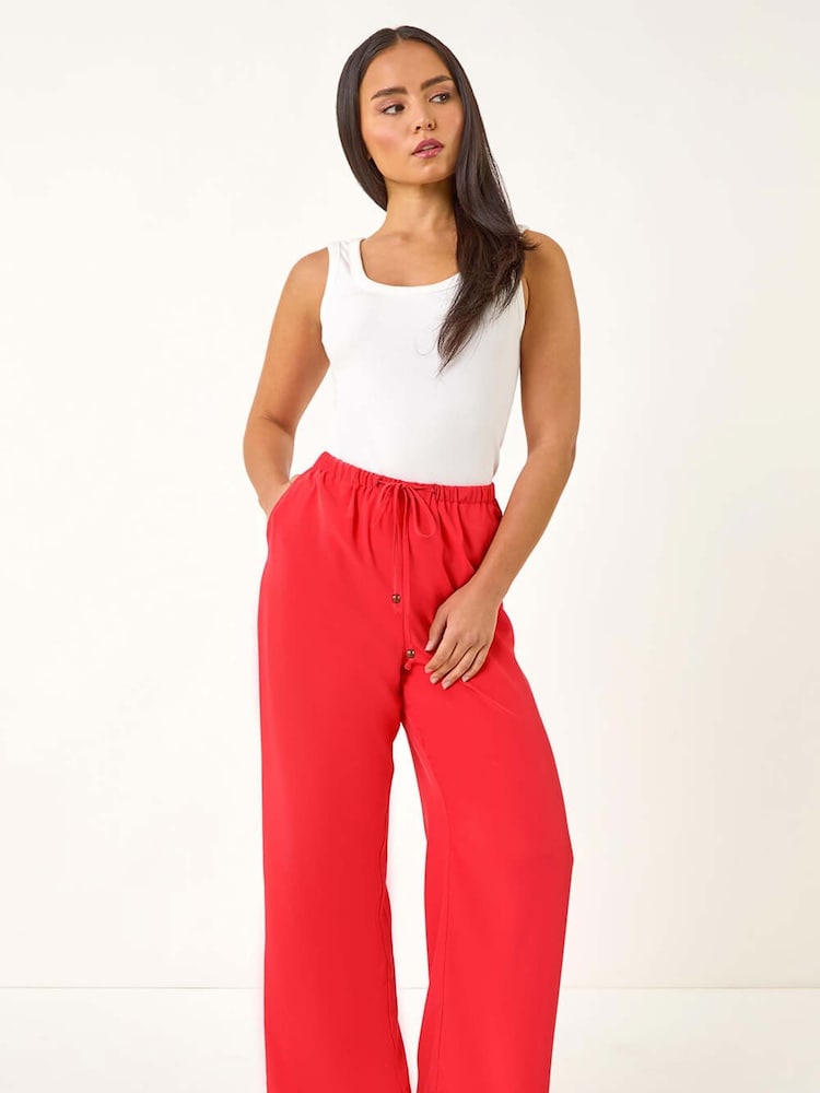 Roman Red Petite Elastic Waist Woven Trousers - Image 2 of 5