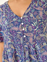 Roman Blue Petite Floral Print Paisley Tiered Dress - Image 5 of 5