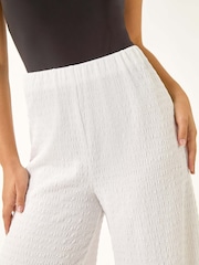 Roman White Petite Textured Stretch Trousers - Image 5 of 5