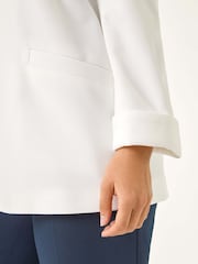 Roman White Petite Revere Collar Stretch Blazer - Image 5 of 5