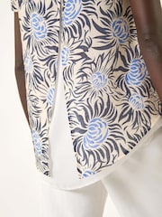 Roman Black Floral Print Double Layer Blouse - Image 5 of 5