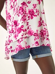 Roman Floral Print Double Layered Camisole Top - Imagem 5 de 5
