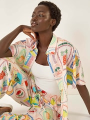 Roman White Fruit Print Button Through Shirt - Image 1 of 5