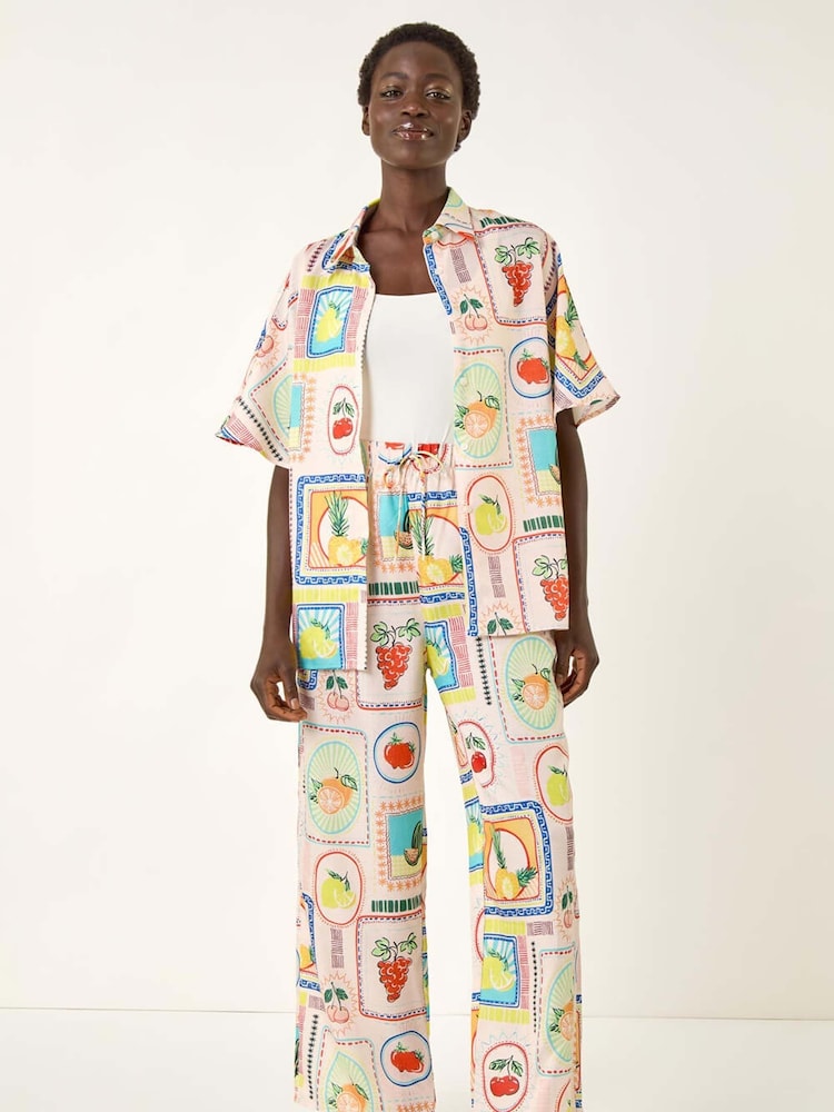 Roman White Fruit Print Button Through Shirt - Image 2 of 5