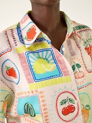 Roman White Fruit Print Button Through Shirt - Image 5 of 5