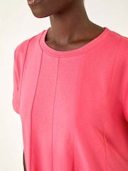 Roman Pink Cotton Panelled Swing Stretch Dress - Image 5 of 5