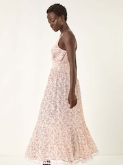 Roman Red Ditsy Floral Print V-Neck Maxi Dress - Image 3 of 5