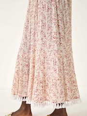 Roman Red Ditsy Floral Print V-Neck Maxi Dress - Image 5 of 5