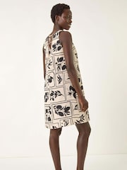 Roman Black Floral Mono Print Shift Dress - Image 3 of 5