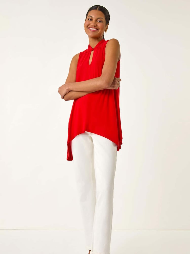 Roman Keyhole Front Stretch Blouse - Imagem 2 de 5