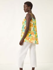 Roman Orange Chiffon Lemon Print Camisole Top - Image 3 of 5