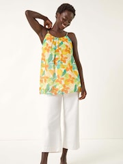 Roman Orange Chiffon Lemon Print Camisole Top - Image 4 of 5