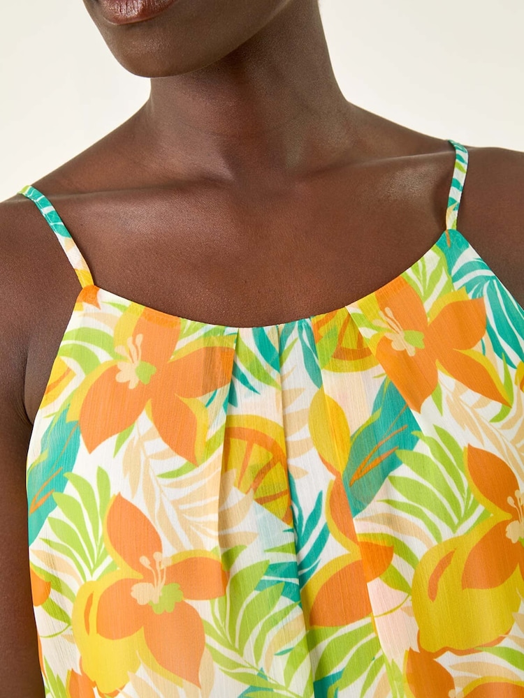 Roman Orange Chiffon Lemon Print Camisole Top - Image 5 of 5