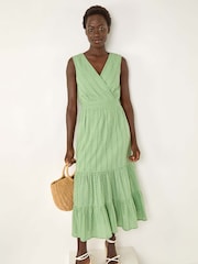 Verde - Roman Embroidered V-Neck Midi Dress - Imagem 1 de 5