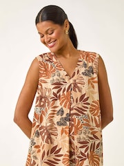Blusa com decote em V e folha romana - Imagem 4 de 5