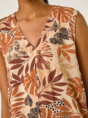 Blusa com decote em V e folha romana - Imagem 5 de 5