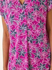 Roman Floral Print Pleat Front Stretch Blouse - Imagem 5 de 5