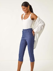 Roman Blue Lift Sculpt Shape Cropped Trousers - Image 1 of 5