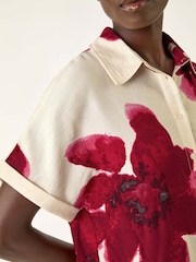 Roman White Floral Print Shift Shirt Dress - Image 5 of 5