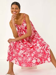 Rosa - Maxi dress com alças e estampa floral romana - Imagem 1 de 5