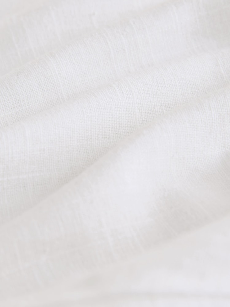 White Smart Front Linen Blend Flared Trousers - Image 7 of 7 White Smart Front Linen Blend Flared Trousers - Image 7 of 7