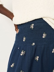 FatFace Black Harper Embroidered Midi Skirt - Image 3 of 6