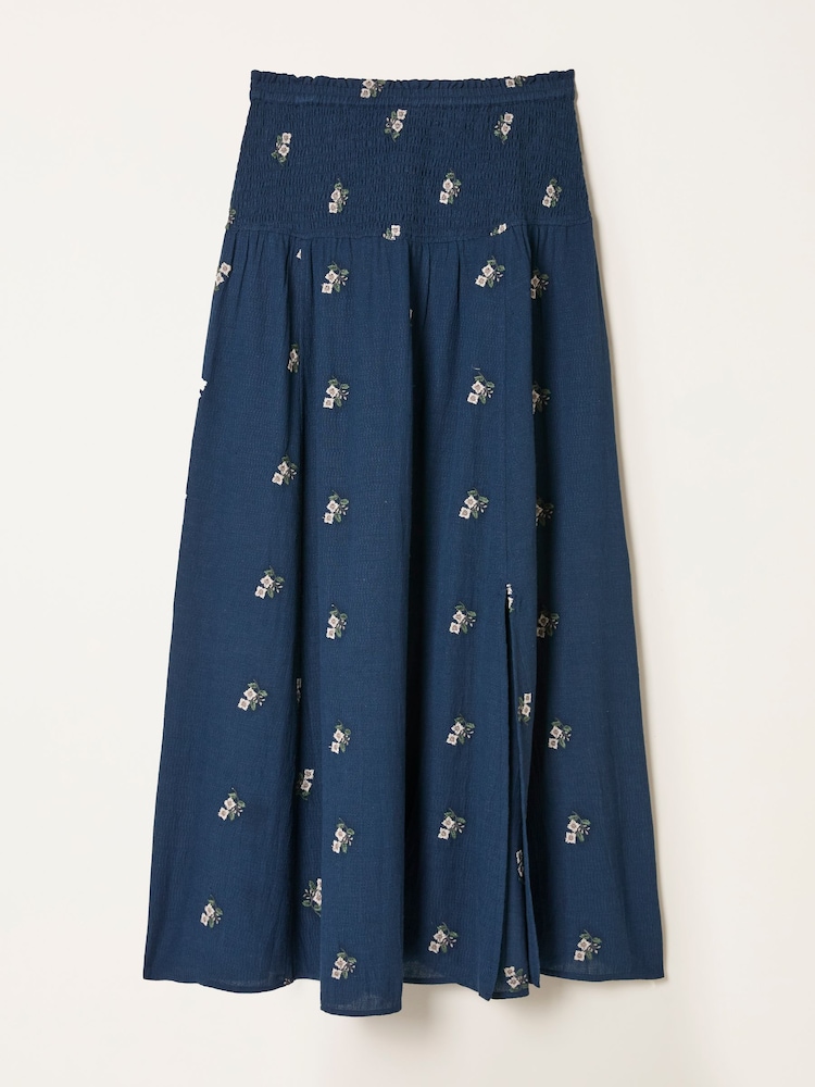 FatFace Black Harper Embroidered Midi Skirt - Image 6 of 6