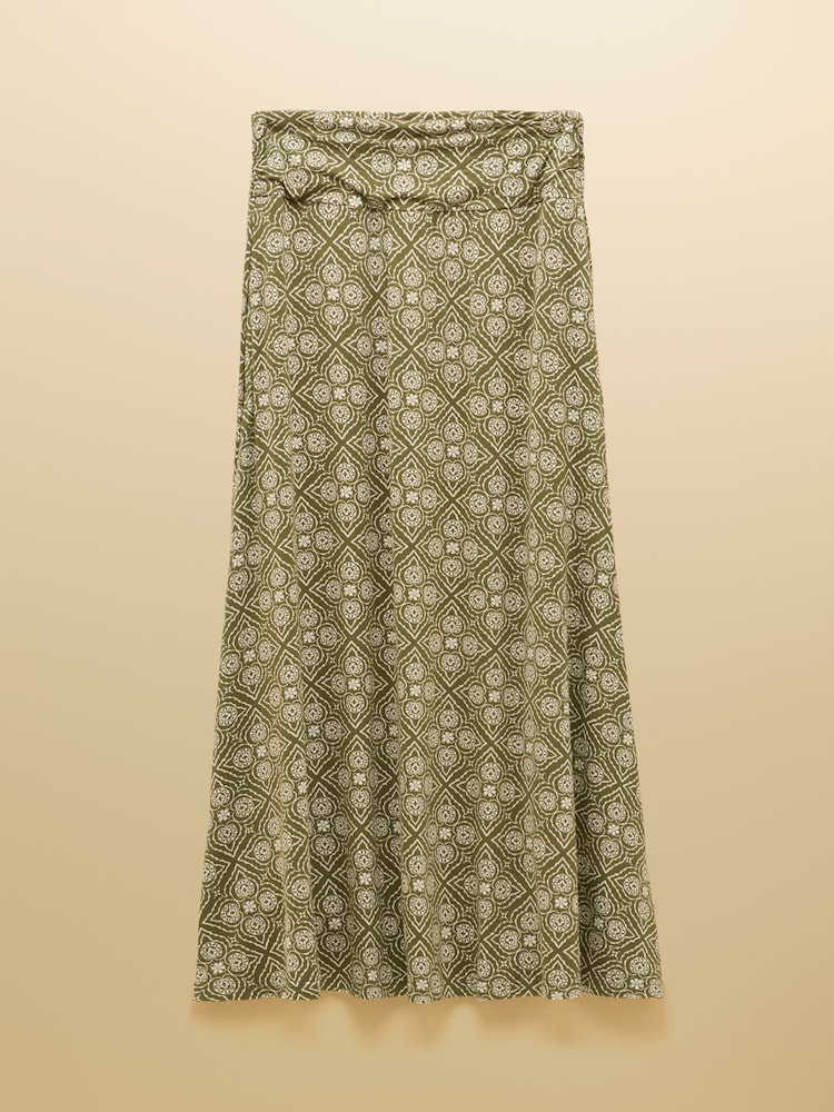 Joules Nia Khaki Geo Jersey Midi Skirt - Image 6 of 6 Joules Nia Khaki Geo Jersey Midi Skirt - Image 6 of 6