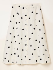 FatFace Issa Ivory Spot Midi Skirt - Image 6 of 6