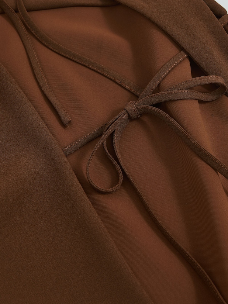 Reiss Bronze Alula Satin Draped Open-Back Dress - Image 8 of 8 Reiss Bronze Alula Satin Draped Open-Back Dress - Image 8 of 8