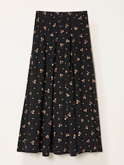 FatFace Issa Black Ditsy Pop Midi Skirt - Image 6 of 6
