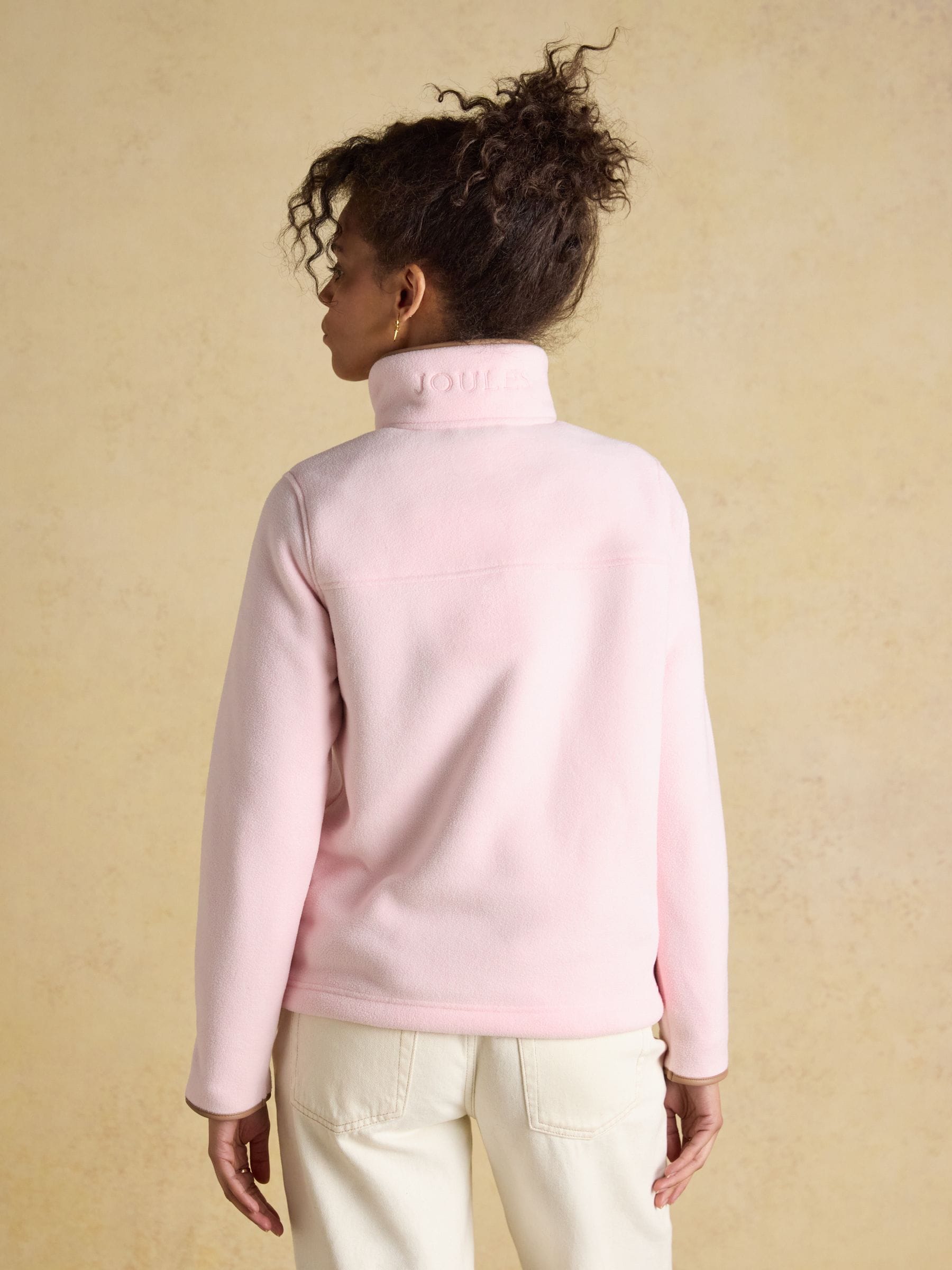 Buy Joules Heritage Light Pink Quarter Zip Polar Fleece from the