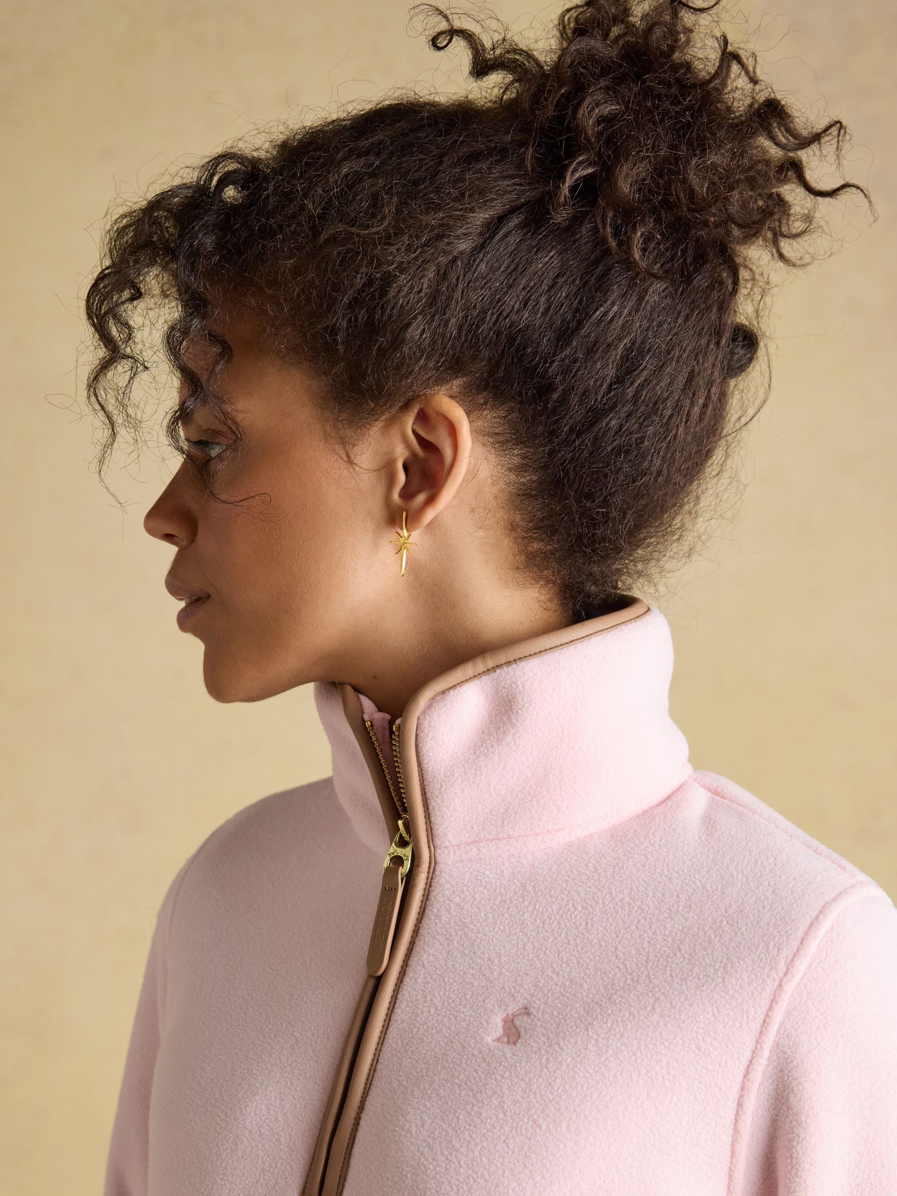 Buy Joules Heritage Light Pink Quarter Zip Polar Fleece from the