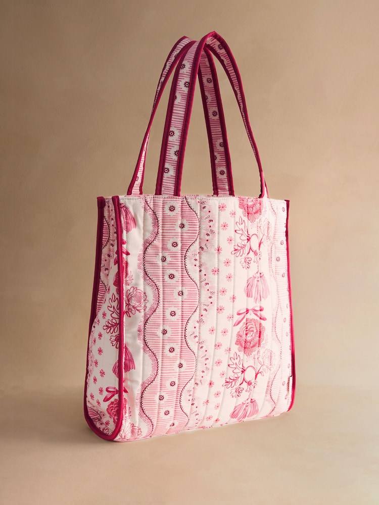 Cath Kidston Pink Spitefields Print Large Book Bag - Image 1 of 3