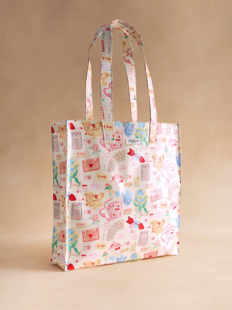 Cath Kidston Cream Valentines Print Large Book Bag - Image 1 of 6
