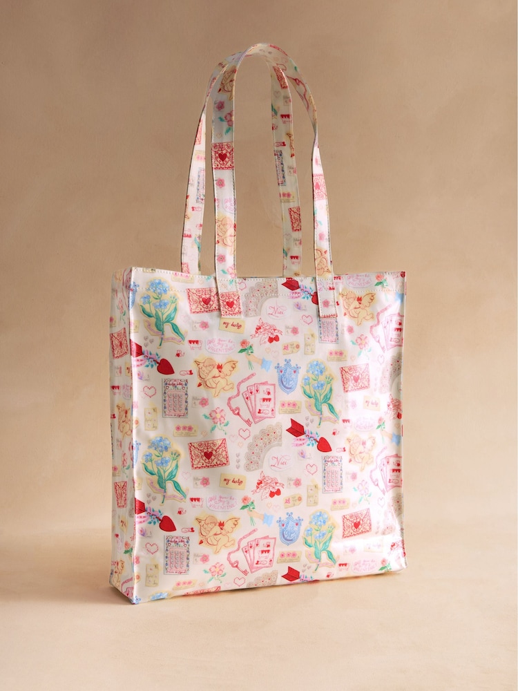 Cath Kidston Cream Valentines Print Large Book Bag - Image 2 of 6