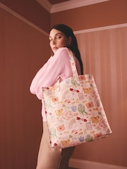 Cath Kidston Cream Valentines Print Large Book Bag - Image 5 of 6
